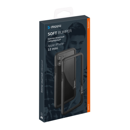 Бампер для iPhone_12_mini Deppa Soft Bumper Черный (870049)