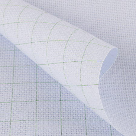 Канва K04R "Gamma" Aida №14 цв. 92% хлопок, 8% терилен 30 х 40 см± 2 см 1 шт бл.бледно-голубой в клетку