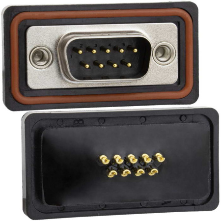 Разъем DB-9, вилка, в корпус, DB-9M IP67