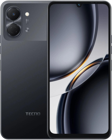 Смартфон Tecno Spark Go 3 64Gb 4Gb черный моноблок 3G 4G 2Sim 6.75" 720x1600 Android 15 13Mpix 802.11 a/b/g/n/ac GPS GSM900/1800 Protect microSD max1024Gb