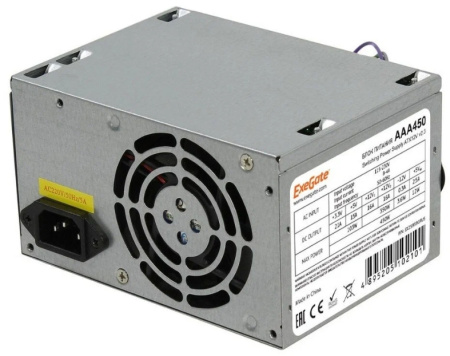 Блок питания 450Вт Exegate AAA450 (80мм,2SATA)