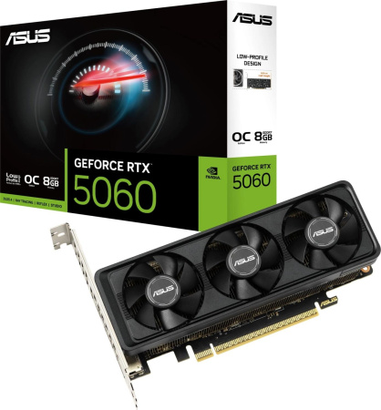 Видеокарта Asus PCI-E 5.0 RTX5060-O8G-LP-BRK NVIDIA GeForce RTX 5060 8Gb 128bit GDDR7 2550/28000 HDMIx2 DPx1 HDCP Ret low profile