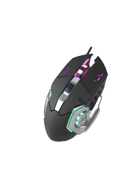 Игровая мышь USB Perfeo ARSI (B3412) 6 кн, 6 цв. LED подсветка, 3200DPI, кабель 1,6м черн-серебро