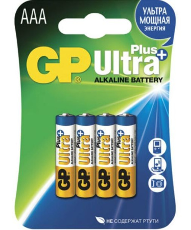 Батарейка AAA(LR03) GP Ultra Plus упак 4шт./1,5В. щелочные