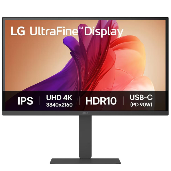 Монитор 27" LG 27U730A-B  IPS, 3840x2160, 60Hz, 5ms, 300сd/m, 1000:1, HDR10 | 2xHDMI(2.0), DP(1.4), Type-C(PD-90W), 2xUSB3.2 | HAS, Pivot, Swivel, ExPSU, Speakers, Vesa 100, Black