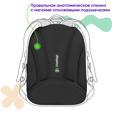 Ранец Berlingo Expert Mini "Funny colors" 36*27*14см, 2 отделения, 2 кармана, анатомическая спинка (RU-EXM-1019)