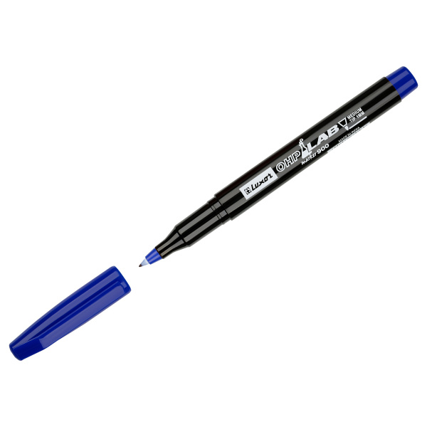 Маркер перманентный LUXOR "OHP 910" лабораторный, синий, пулевидный, 0,7мм (3282 L)