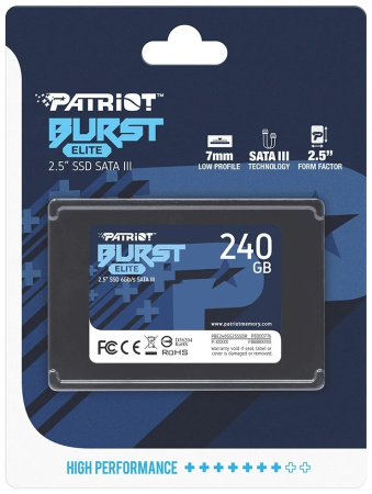 SSD-накопитель 240Гб Patriot Burst Elite [PBE240GS25SSDR](TLC 3D NAND, 450/320 Мб/с)