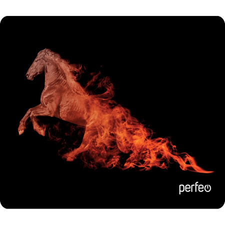 Коврик для мыши Perfeo "Flames", "Лошадь", (240*320*3 мм), ткань+резиновое основание