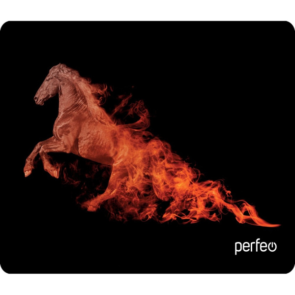 Коврик для мыши Perfeo "Flames", "Лошадь", (240*320*3 мм), ткань+резиновое основание