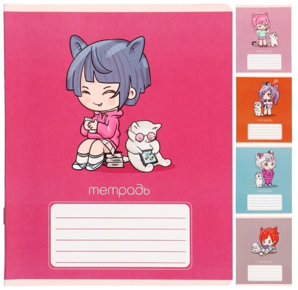 Тетрадь 18л. кл. "Аниме" ПЗБФ, ассорти (017469)