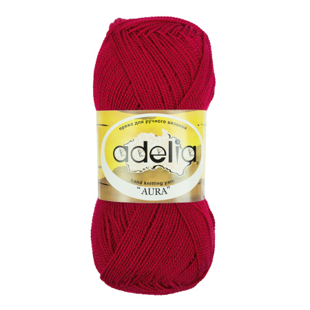 Пряжа ADELIA "AURA" 100% акрил 1 шт. х 50 г 250 м ± 5 м №044 т. малиновый