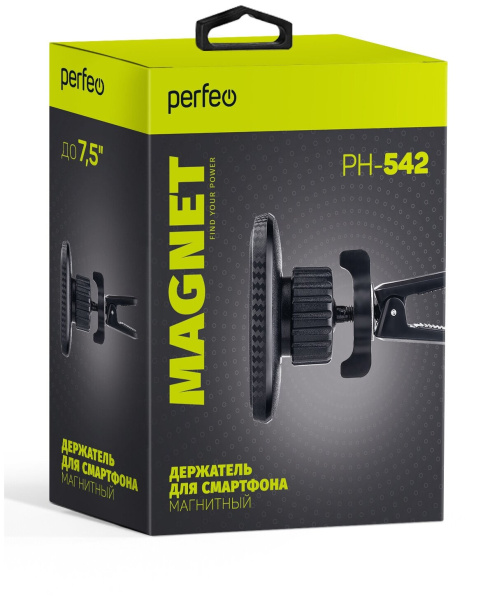Держатель Perfeo PH-542 для смартфона до 7,5"/ на воздуховод/ магнитный/ черный