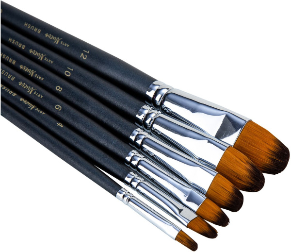 Набор кистей 6шт. Deli "Arte Nuevo" плоские (73894)