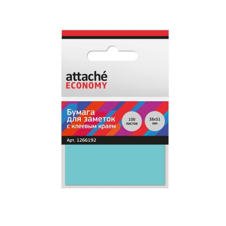 Блок самоклеящийся Attache 38*51мм. 100л., неон синий (1266192)