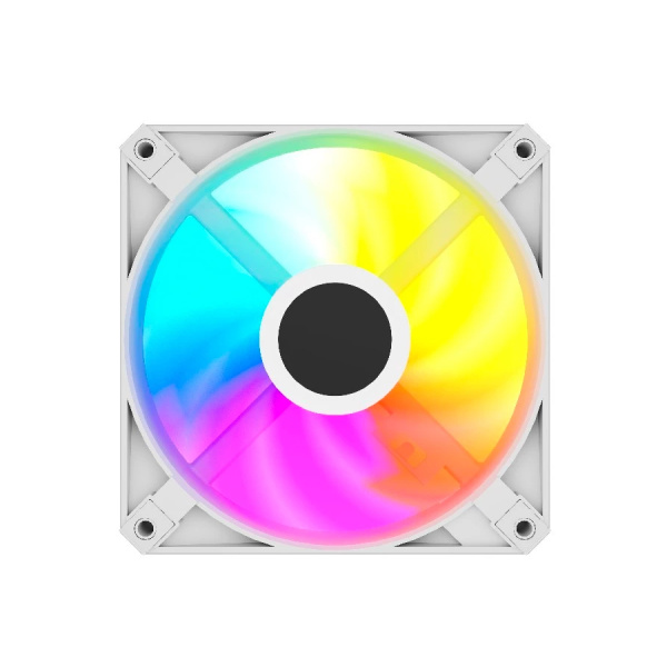 Кулер в корпус 120х120х25 Powercase (M56-12W ARGB) White (700-1500prm/4pin PWM (M+F)+ 3pin ARGB (M+F)/61,36 CFM/26дБ/подшипник гидравлический/ARGB)