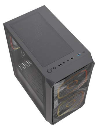 Корпус mATX Б_БП Powercase Mistral SM06 ARGB (USB3.0,Audio,черный,Mesh,TG,3х120мм ARGB PWM fans,CPU Cooler до 160мм, VGA до 300мм)[CMMSM06B-A3]
