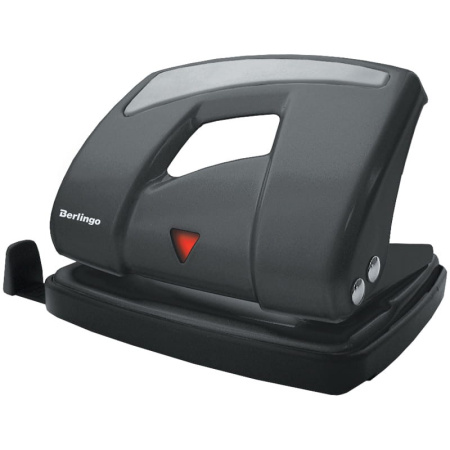 Дырокол BERLINGO "Ultra" на 16л. металл., черный с линейкой (DDm_16101)
