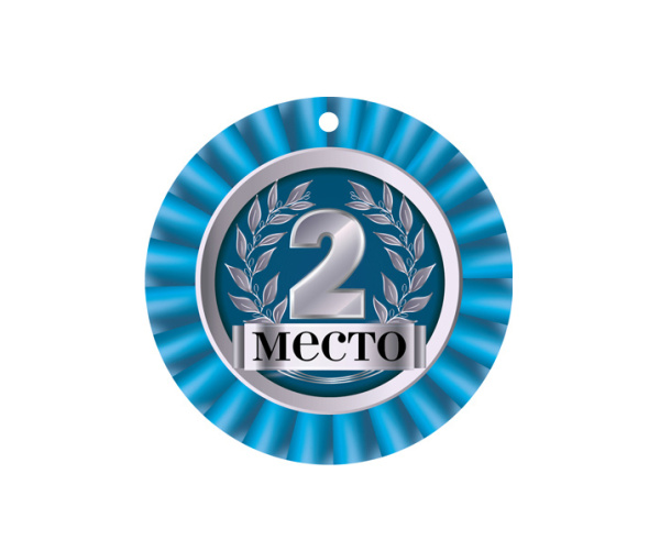Медаль "2 Место" картон МД-14929сф