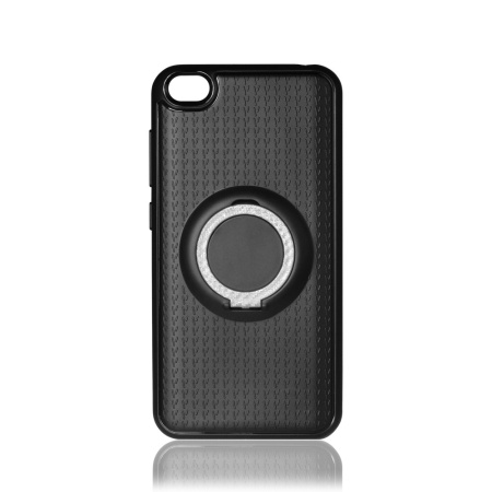 Чехол силиконовый для Xiaomi Redmi Go DF xiBlackRing-01 черный,противоударный,с кольцом-держателем