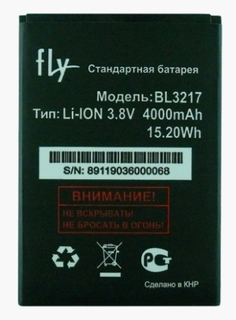 АКБ (аккумулятор) Fly BL3217 ( IQ4502/Quad Era Energy 1 ) 3.8V 4000mAh