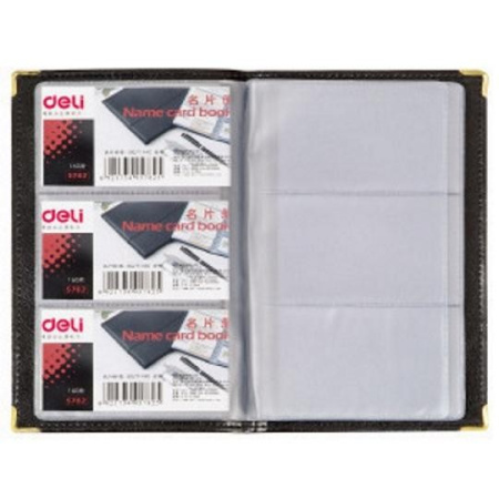 Визитница DELI на 72 виз., с мет. уголками, А6 (5781)