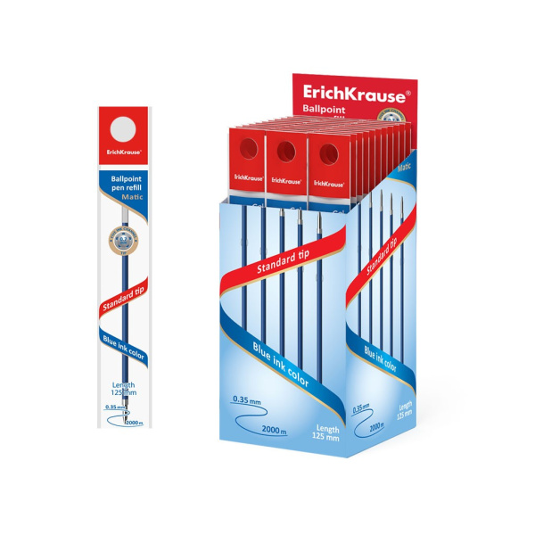 Стержень шариковый Erich Krause "R-301 Matic" автомат, синий, 125мм. (46973)