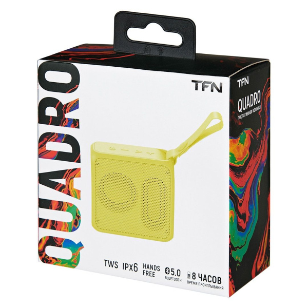Портативная колонка TFN TWS Quadro, Bluetooth 1x5Вт 1500mAh лимонный