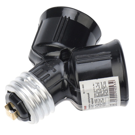 Разветвитель цокольный  Е27-2хЕ27 REXANT 11-8860 /черный