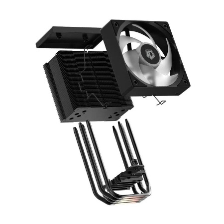 Кулер S115х/1200/1700/1851/AMx ID-COOLING SE-904-XT ARGB BLACK (180W/100mm/500-2500rpm/ARGB/4 тепл.трубки/черный)