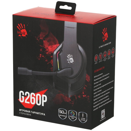 Игровая гарнитура A4Tech Bloody G260P мониторные 2м черный USB