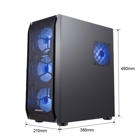 Корпус ATX Б_БП Ginzzu GL180 (USB3.0, Audio, черный)