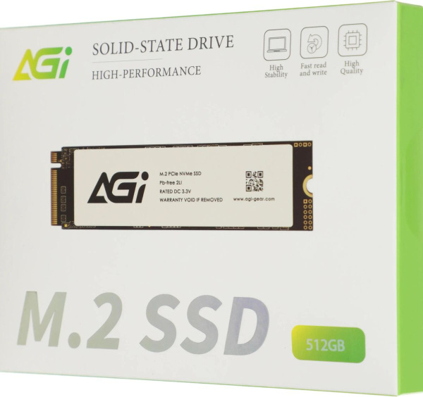 SSD-накопитель M.2 512Гб AGI AI298 [AGI512GIMAI298-CB](3D NAND,NVMe,3000/1400 Мб/с)