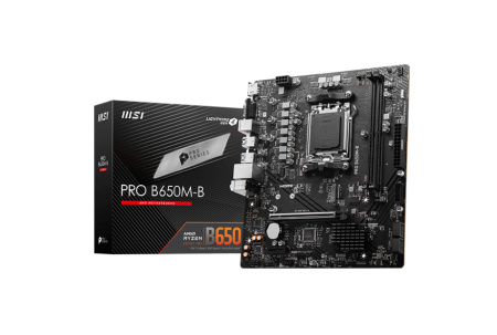 Мат.плата SocAM5 AMD B650 MSI PRO B650M-B (mATX,2DDR5,M.2,PCI-E16,PCI-E,VGA,HDMI,PC6800)