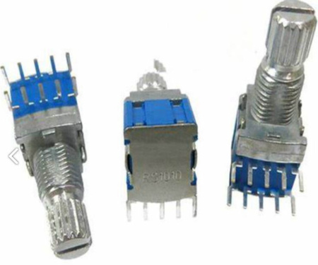 Переключатель галетный DP4T, 16в, 0.3а, на плату, вал с насечкой, M7, RS1010