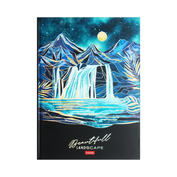 Бизнес-Блокнот Hatber А4 80л "Золотые склоны гор" (80ББ4лофВ1_30343)