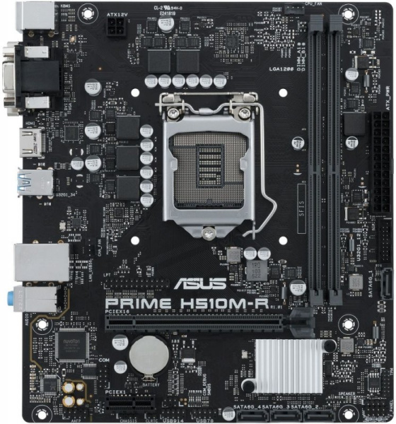 Мат.плата S1200 H510 Asus PRIME H510M-R-SI (mATX,2DDR4,4SATA3,VGA,DVI,HDMI,PC3200)
