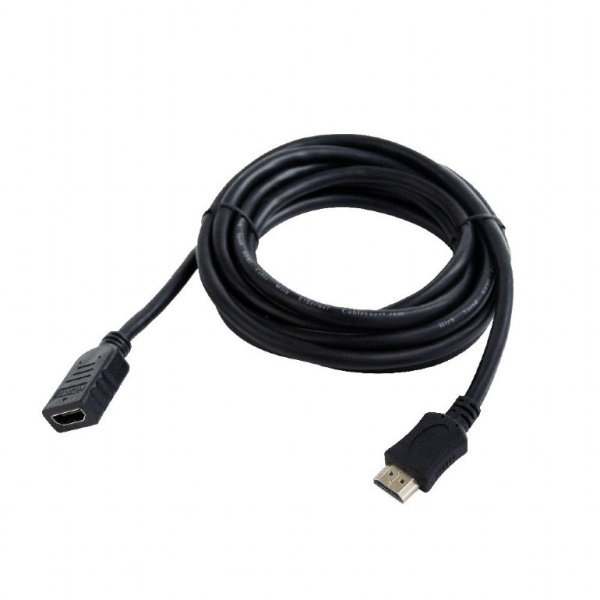 Кабель удлинитель HDMI(m) - HDMI(f)  1.8м Cablexpert, позол. контакт, экран, черный, пакет (CC-HDMI4