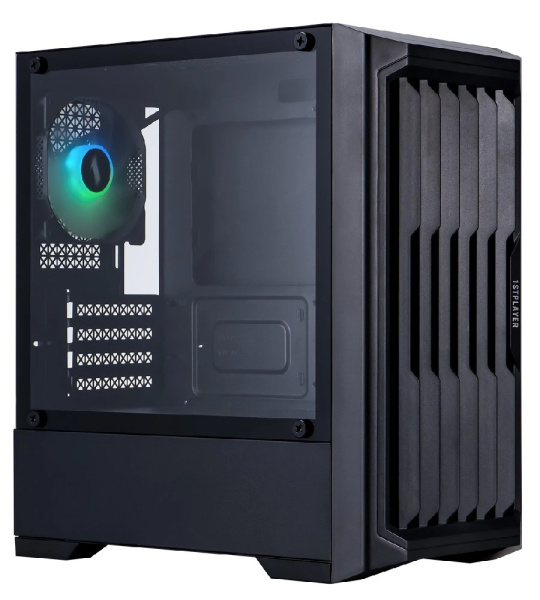 Корпус mATX Б_БП 1STPLAYER BULLET HUNTER H2 ARGB Black (USB3.0,Audio,TG,черный,4х120мм ARGB)[H2-BK-4F7]