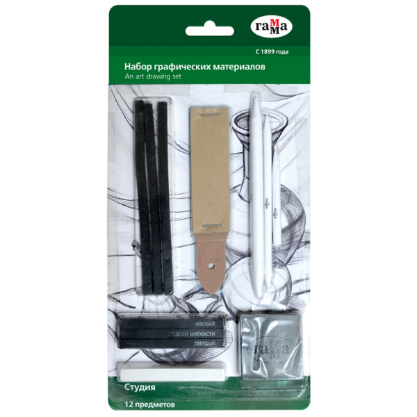 Набор графических материалов Гамма "Студия", 12 предметов (090419_01)