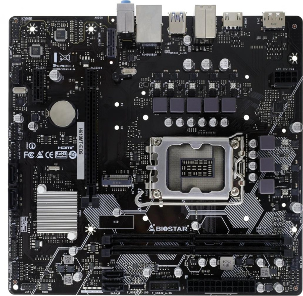 Материнская плата Biostar H610MT-E D5 Soc-1700 Intel H610 2xDDR5 mATX AC`97 8ch(7.1) GbLAN+HDMI+DP