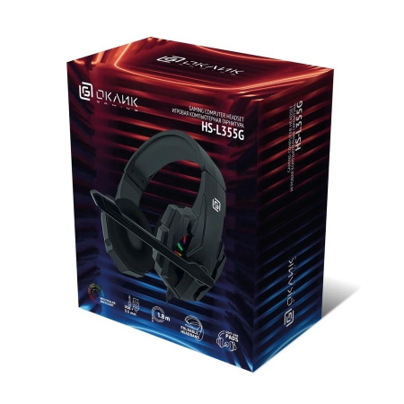 Гарнитура игровая Oklick HS-L355G черный 1.8м мониторные