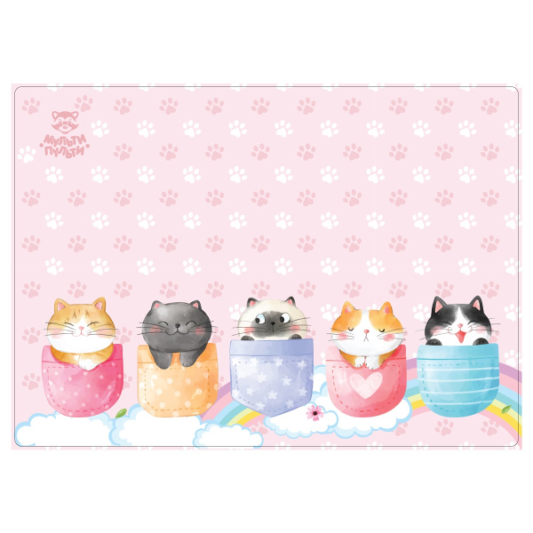 Клеенка для уроков труда Мульти-Пульти "Котики", 50*70см (CH_50243)