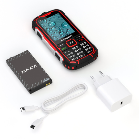 Сотовый Maxvi R2 up Red 2sim/2.8"/320*240/microSD/1.3МП/Bt/4000мАч/моноблок