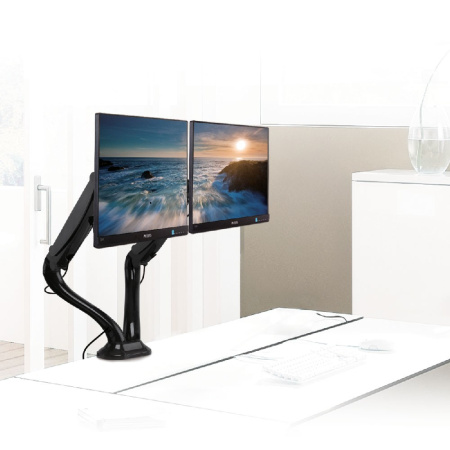 Кронштейн для монитора Arm Media LCD-T22 black на 2 монитора 15" 32", до 2х6,5кг, наклон ±90°, повор