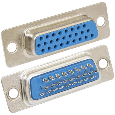 Разъем DB-26, 3 ряда, розетка, на кабель, прямой, DHS-26F