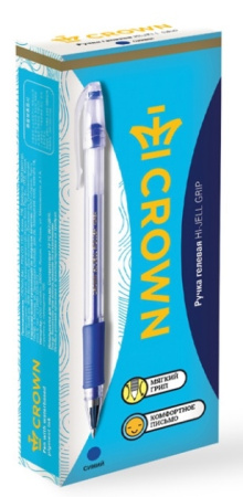 Ручка гелевая CROWN "Hi-Jell Grip" 0,5мм., синяя (HJR-500RB)