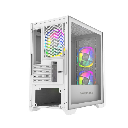 Корпус mATX Б_БП Powercase Alisio Micro Z3W ARGB (USB3.0, Audio, TG, 3x120mm ARGB,белый)[CAMZW-A3]