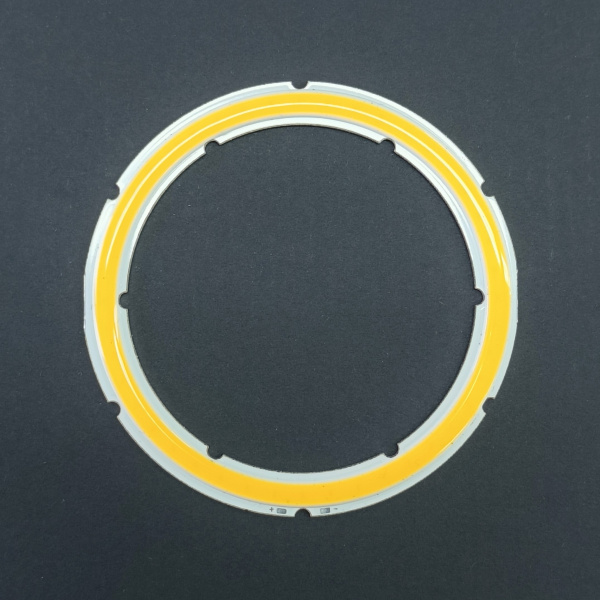 Светодиод COB кольцо  D80d/64мм, DC 12в, 8.5вт, белый теплый, 3000..3500K