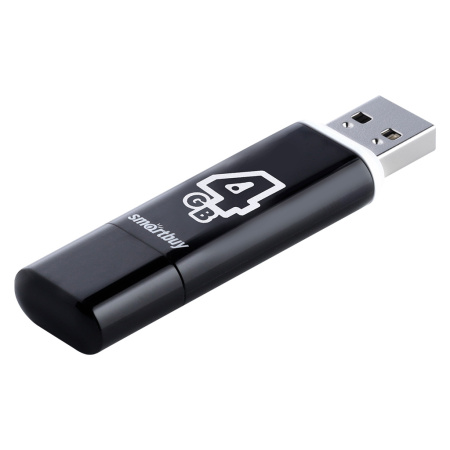 Флеш-накопитель USB2.0 4GB SmartBuy Glossy (SB4GBGS-K) черный